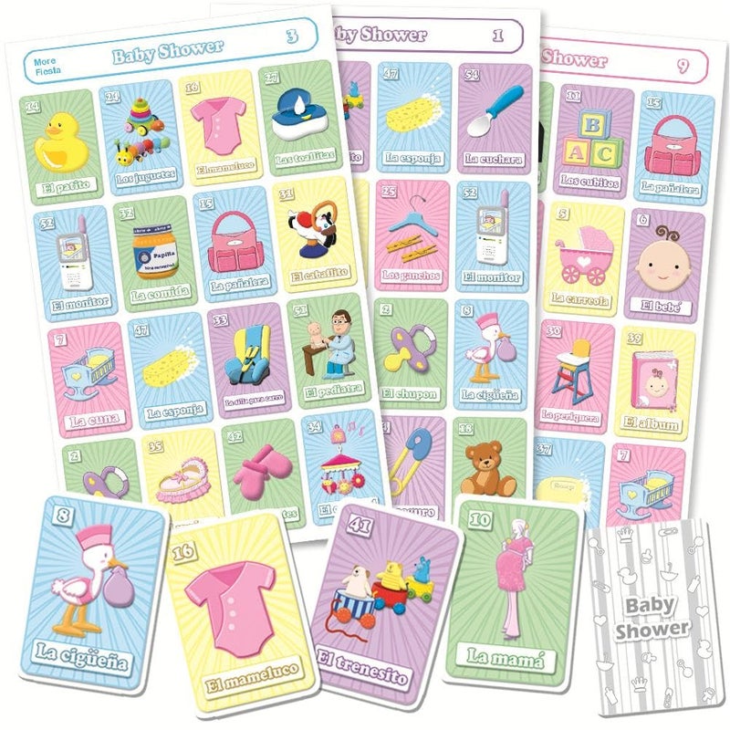 More Fiesta Baby Shower Loteria Fiesta Mexican Bingo Game in Spanish - for Up tp 10 Players - Image 1
